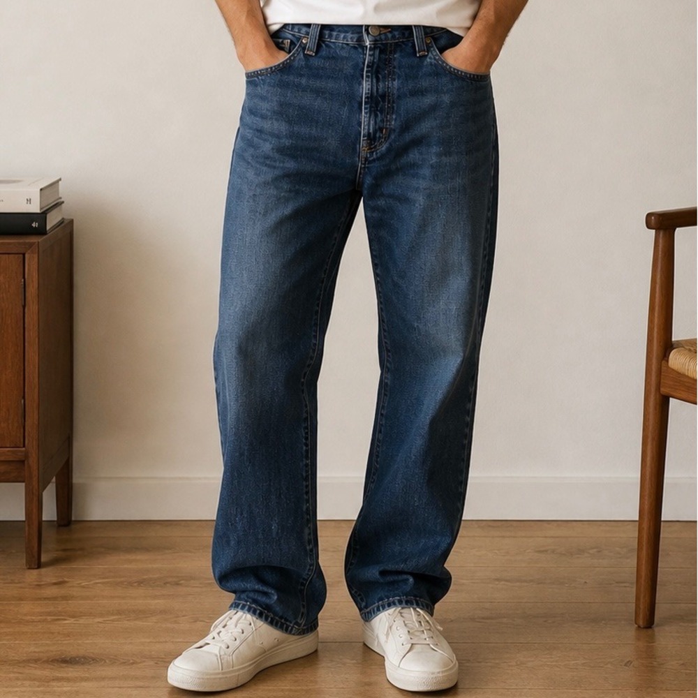 Eddie Bauer Mens Relaxed Fit Jeans Medium‎ Wash Blue Denim 100% Cotton 36x31